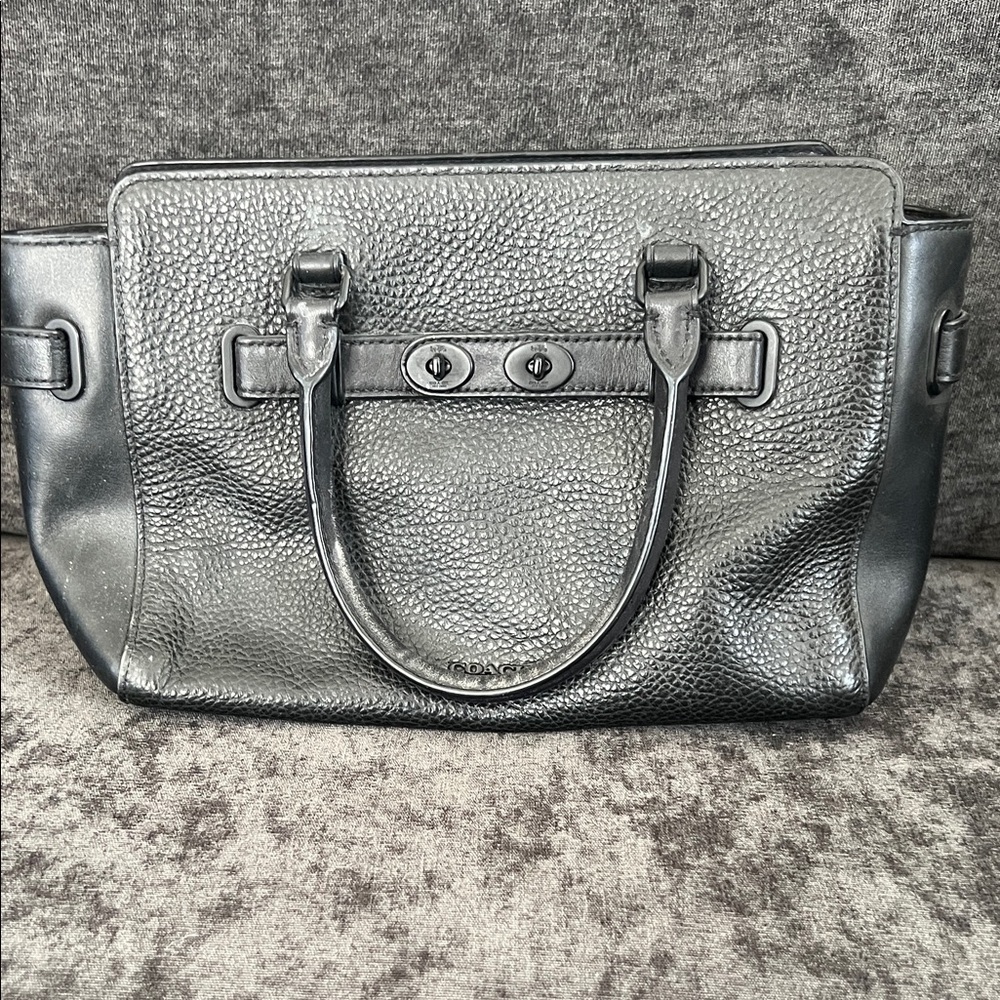 Coach Black Pebbled Leather Satchel